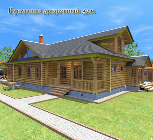 Бревенчатый дом по архитектурному проекту Татьяну